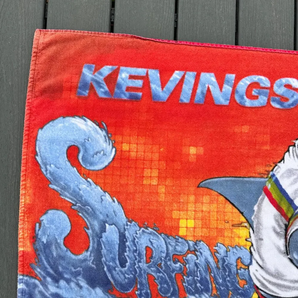 Kevingston Rugby Spirit Beach Towel Surfing with Jaws Shark Pool Swim